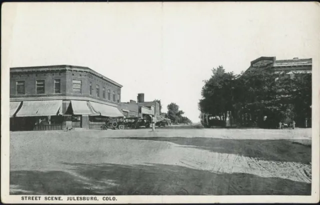 JULESBURG COLORADO 1st NATIONAL BANK SEDGWICK COUNTY MAIN STREET 1910s POSTCARD