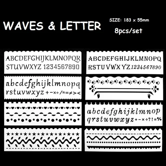 Plantillas de plástico letras alfabeto números plantillas pintura chatarra tarjetas de escritura 13 2