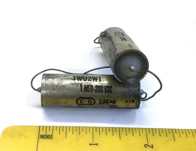 2 NOS Cornell Dubilier "Greenie" Capacitors – 0.1 UF 400V, Tested Good, For Guitar Tone Circuits