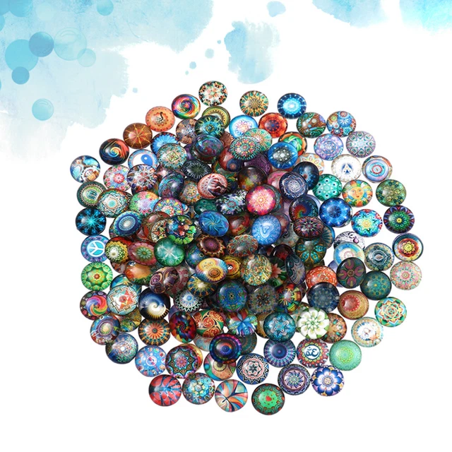 100 stücke 14mm gemischte runde mosaikfliesen für handwerk glas mosaik liefert