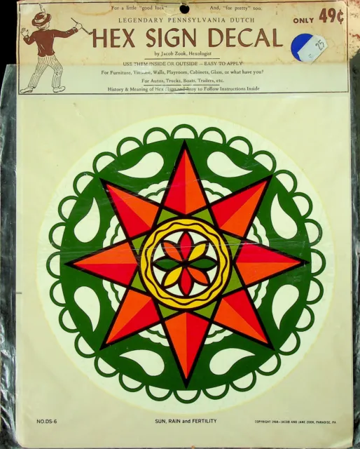 Hex Sign Decal - Sealed - 1968