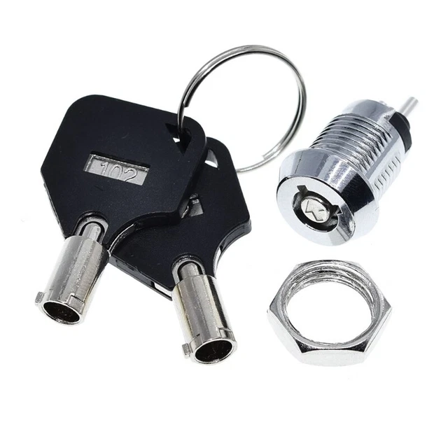 12mm Tubular for  Elevator Lock Switch with 2 Keys & Nut Easy to Install