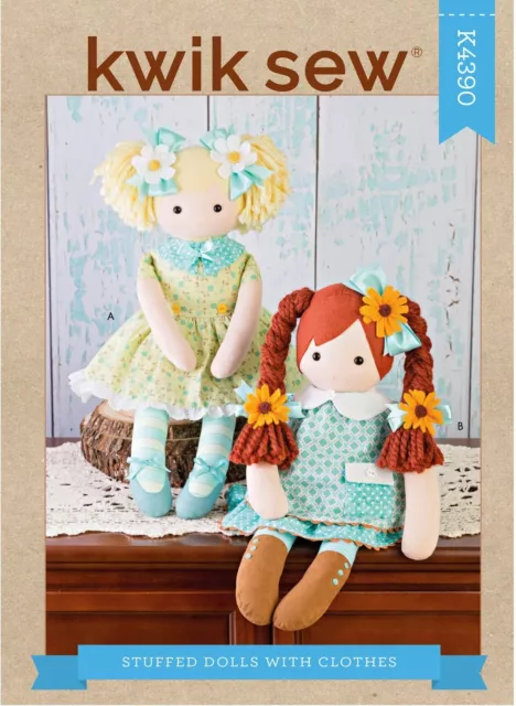 Kwik Sew Sewing Pattern 4390 23"/58.5Cm Rag, Cloth, Stuffed Dolls & Clothes