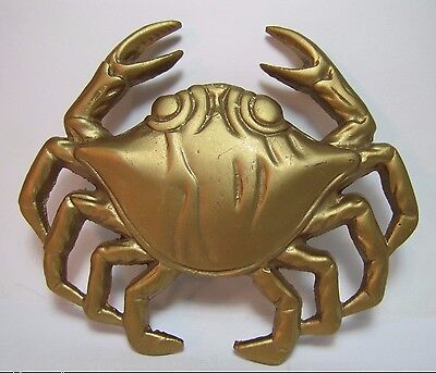 Vtg Brass Crab Door Knocker unique figural Architectural Hardware Element ornate