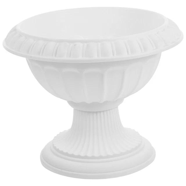 Zerodeko 2 Vasi Portafiori In Plastica A Forma Di Urna, Bianco, Stile Classico Per Matrimoni E Decorazioni Da Giardino