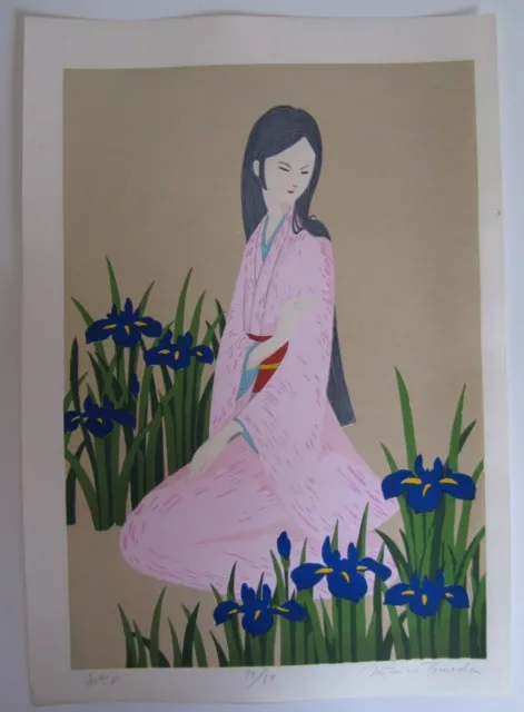 ORIGINAL SIGNED CONTEMPORARY Japanese woodblock print 90/150 Mituru Tomoda