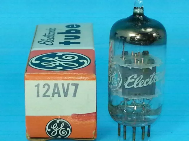 Ge 12Av7  Tube  Original Box Tests Perfect Nos Nib