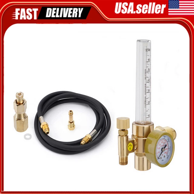ARGON CO2 MIG Tig Flow Meter Regulator Welding Gas Welder Gauge W/6.6ft