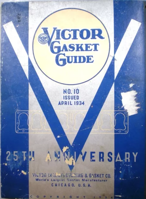 VICTOR GASKET GUIDE CATALOG ASBESTOS Dana Holding Airplane Engine Gasketing 1934