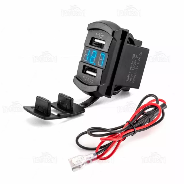 for Polaris RZR PRO XP/ PRO R , Dual USB Charger Socket Voltmeter Rocker Switch