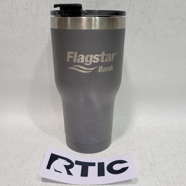 RTIC 20oz Tumbler Hot Cold Double Wall Vacuum Insulated 20oz Graphite, Logo