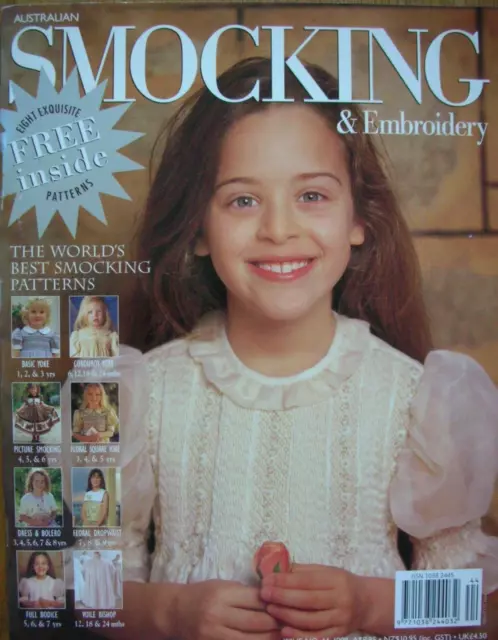 Australian SMOCKING & EMBROIDERY No.44 - 8 Projects with Patterns Attached  VGC