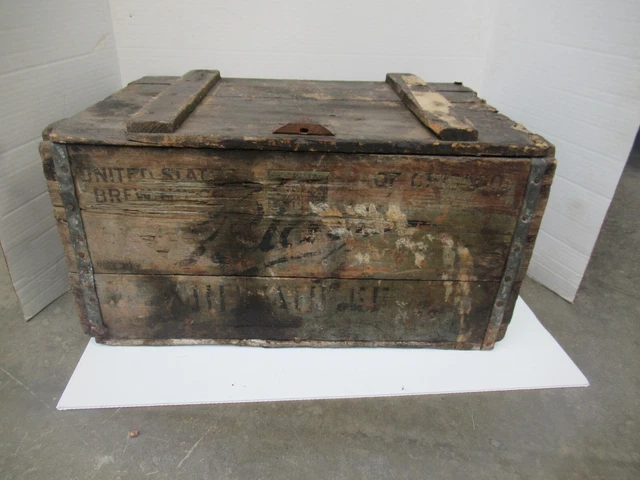 Rare 1890'S Pre-Prohibition U.s Brewing Co Antique Beer Advrt Box Crate 24