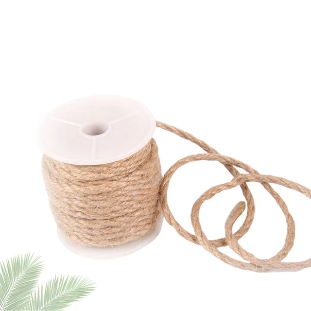 Corda Di Iuta Naturale 10mm X 40m - Spago Robusto A 4 Fili, Per Giardinaggio, Decorazione, Fai-da-te E Imballaggio