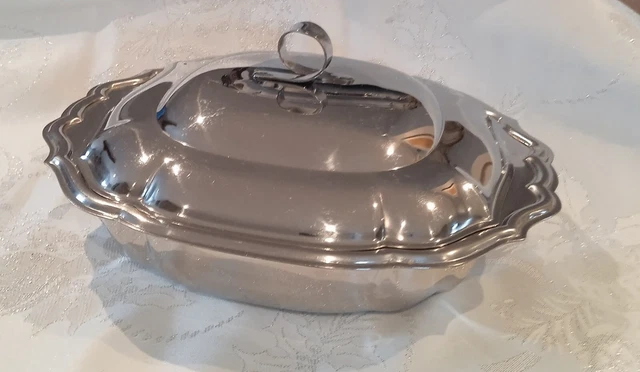 Beau Légumier Couvert Métal Argenté Style Art Deco Orfèvre Christofle Modèle Ondulations L Lanel Gorgeous 1930 Covered Vegetable Dish - Israel