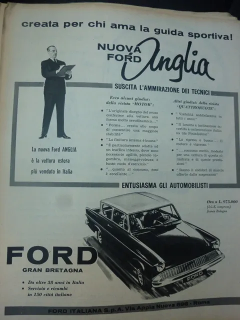 # Advertising Pubblicita'  Nuova  Ford Anglia  -  1961