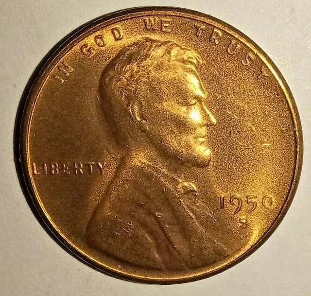 1950 S Usa Lincoln Head Penny - Small Cent - One Cent Coin - Wheat 1950-S Bu