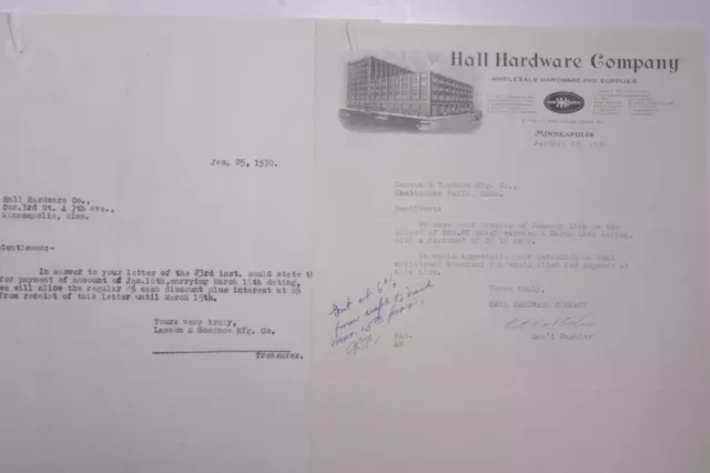 1930 Lamson Goodnow Hall Hardware Minneapolis MN Letterhead Ephemera L820A