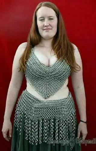 Medieval Chainmail Aluminum Butted Bra and Skirt Knight Armor 3