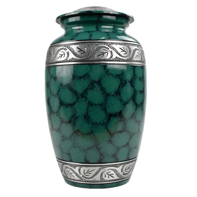 Urns for Ashes Adult Large Cremation Human Funeral Memorial Green Clouded Green