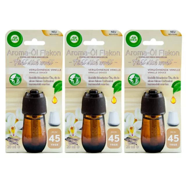 Flacone olio aroma Air Wick SENTITI BENE - COCCOLANTE VANIGLIA 3 x 20 ml ricarica