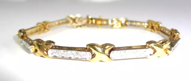 Beautiful! Jjt Gold Vermeil Over Sterling Silver Cubic Zirconia Tennis Bracelet!