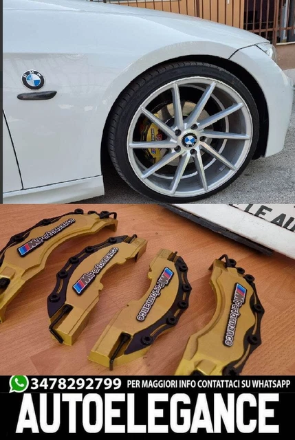 Bmw Serie 5 E60 E61 Cover Copri Pinze Freni Gold Anteriori & Posteriori Look M