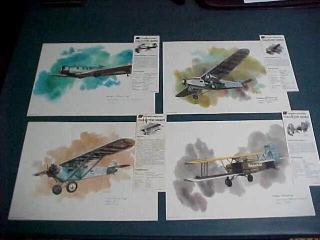 8 Vintage Nixon Galloway Prints United Airlines Collector Series + Cards/Letters