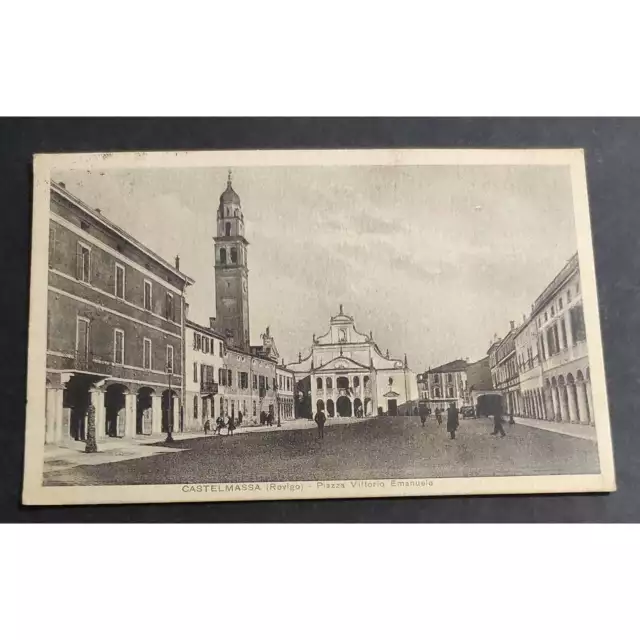 Cartolina Castelmassa (Rovigo) - Piazza Vittorio Emanuele