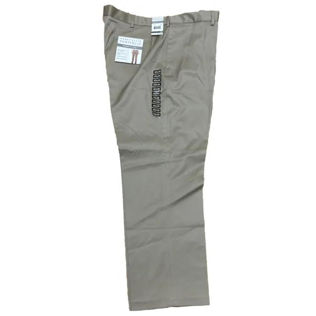 Perry Ellis Portfolio Premium Size 42X30 Flex Twill Pant Antelope Color New WT