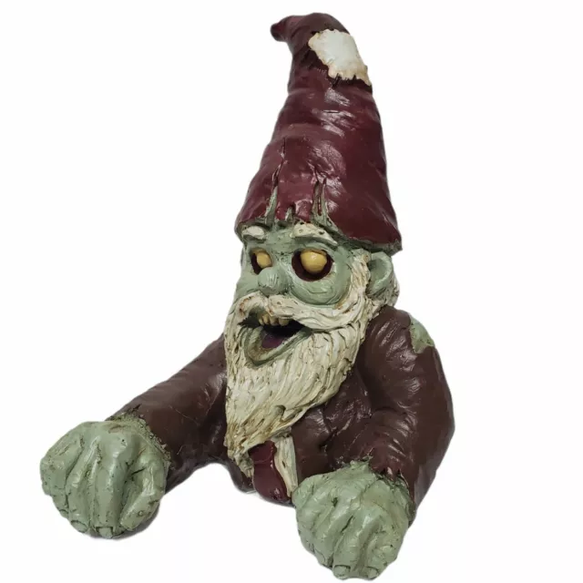 Crawling Zombie Gnome Garden Sculpture, Halloween Decoration 7.5"