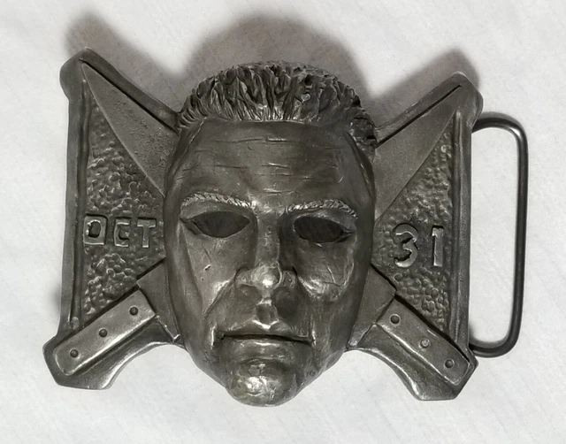 Halloween Michael Myers Belt Buckle The Shape Figure Bust Mask Pewter Creepy