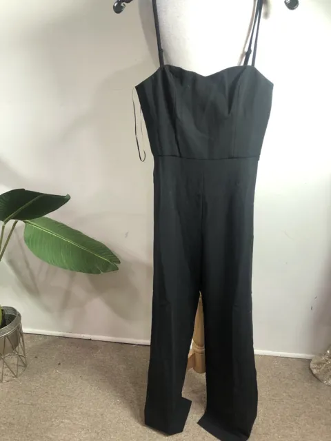 French Connection Womens Whisper Sweetheart Jumpsuit- Black- Size 4