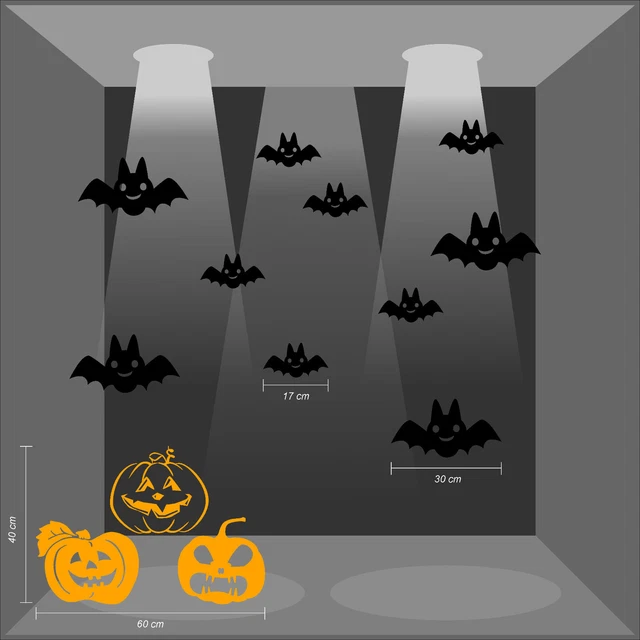 ADESIVI VETRINE HALLOWEEN autunno inverno negozi vetrofanie
