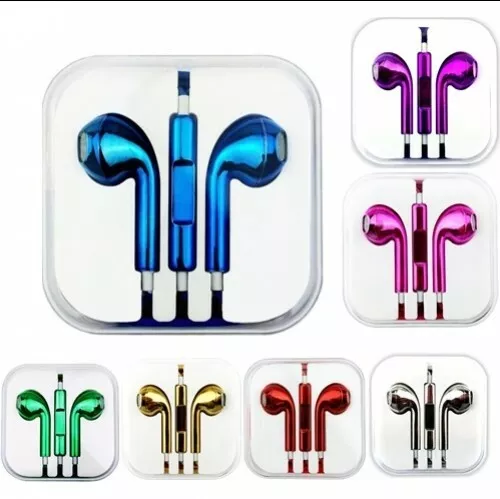 Color Headphones Earphones For Ear Pods With Mic HTC Sony Samsung S 6 p&p 2