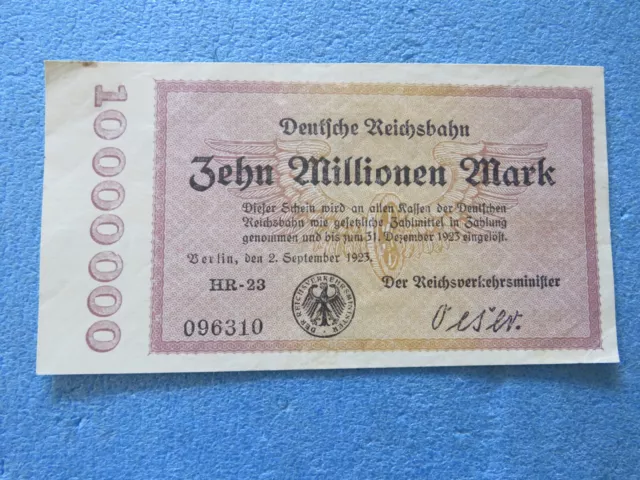 Germany Zehn Millionen Mark 1923 Berlin World Paper Money