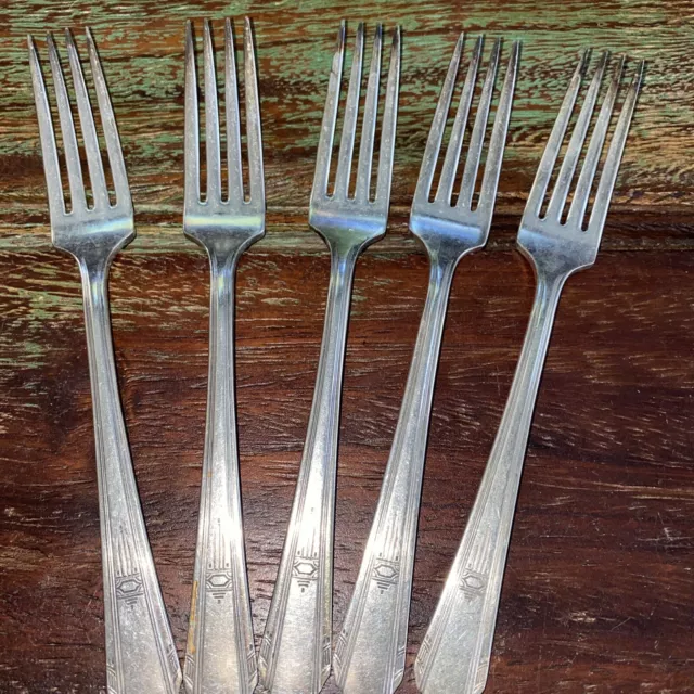 WM A ROGERS SILVERPLATE FLATWARE Overlaid Oneida Ltd PARAMOUNT 5 Dinner Forks