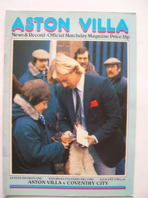 Aston Villa v Coventry City - First Division - 27/02/1982