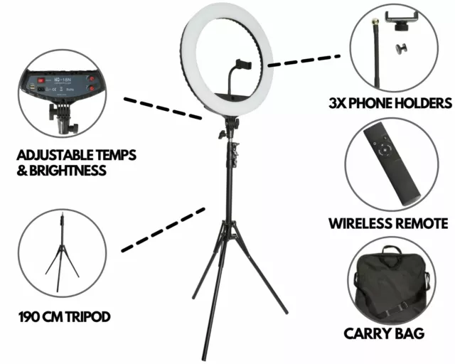 18 inch LED Ring Light with Stand & Phone Holder – Make Up Beauty YouTube Video