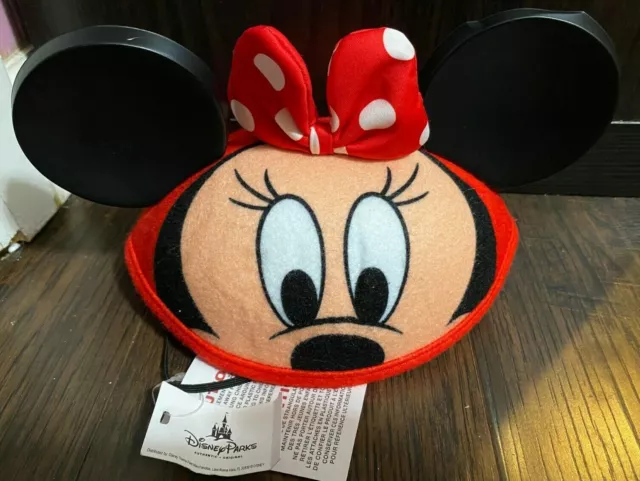 NEW Disney Parks Minnie Mouse Embroidered Glitter Bow Ears Hat Adult Size "ZOEY"