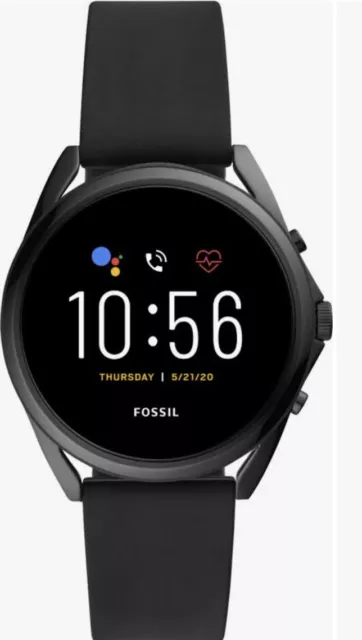 Fossil Gen 5 4mm Black Silicone Black Smartwatch - FTW4025