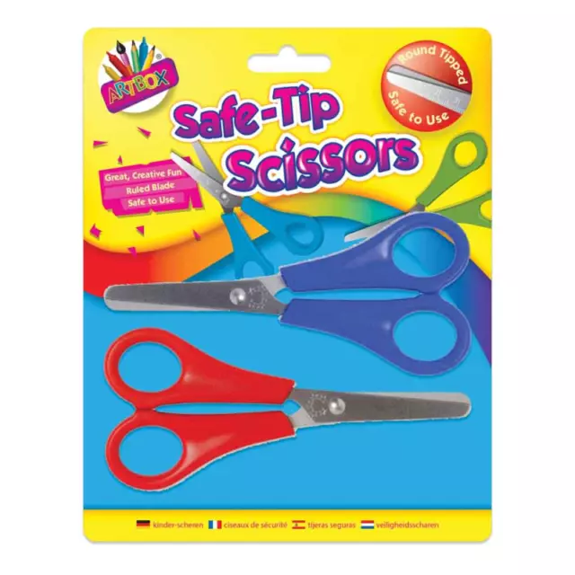 2 x  Pattern Childrens Kids Safety Scissors Arts & Craft School UK