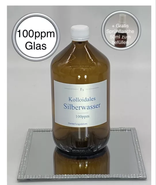 Kolloidales Silber (Silberwasser) 100ppm, hochrein, hochkonzentriert, Glasfl. !!