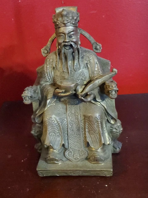 Chinese antique Old BRONZE/BRASS  Is EMPEROR Or God of wealth