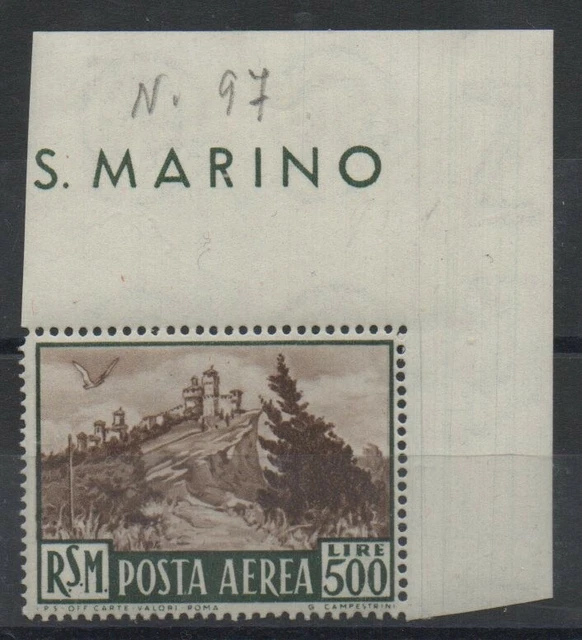 1951 San Marine Flugpost Livre 500 Veduta MNH MF65636
