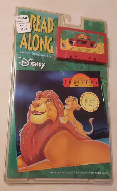 The Lion King Disney Read-Along Book and Tape 1994 Audio Cassette Vintage SEALED