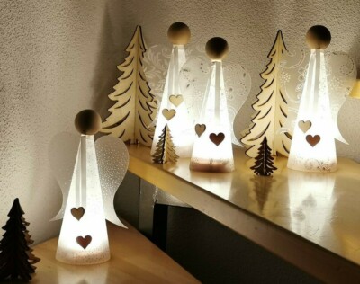 ENGEL LED BASTELANLEITUNG Bastelset Engel basteln Deko Licht Figur EUR