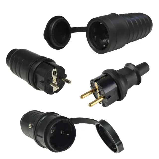 Schutzkontakt-Stecker / Kupplung IP44 230V Spritzwassergeschützt Außen Outdoor