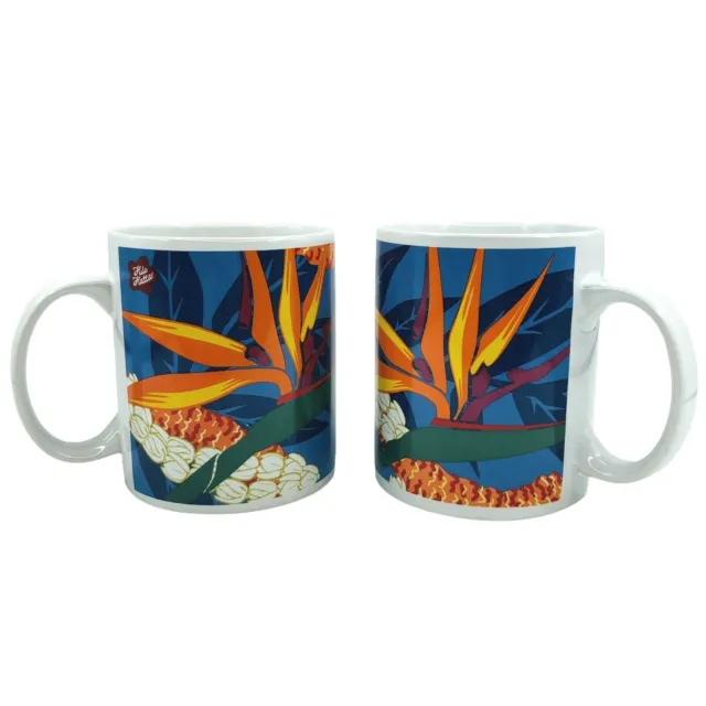 Hilo Hattie Hawaii Coffee Mugs Bird of Paradise 1999 Set Hawaiian Tiki Theme