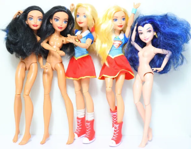DC SuperHero Girls, Disney Descendants Doll Bundle, SuperGirl, Wonder Woman, Mal